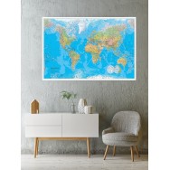 Världen Väggkarta Kartförlaget Fysisk 1:30 milj 137x85cm